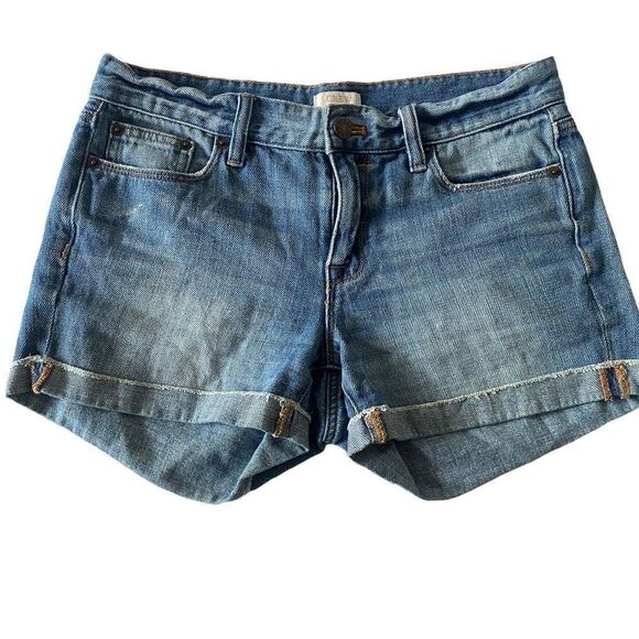 J. Crew Cuffed Jean Shorts Sz 24 - Picture 1 of 8